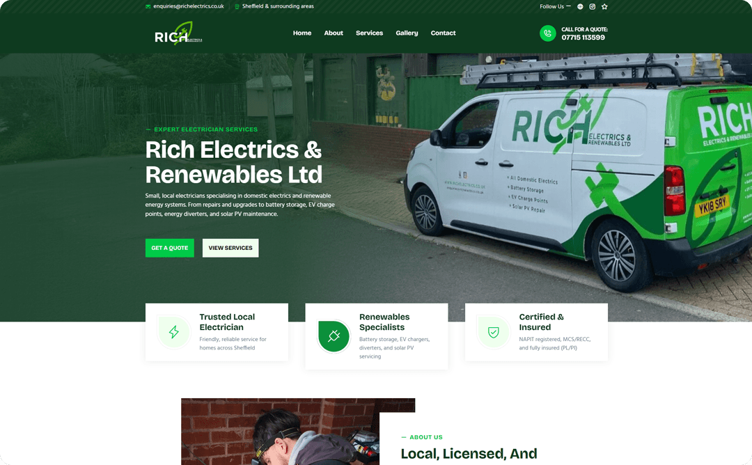 Rich Electrics business website.