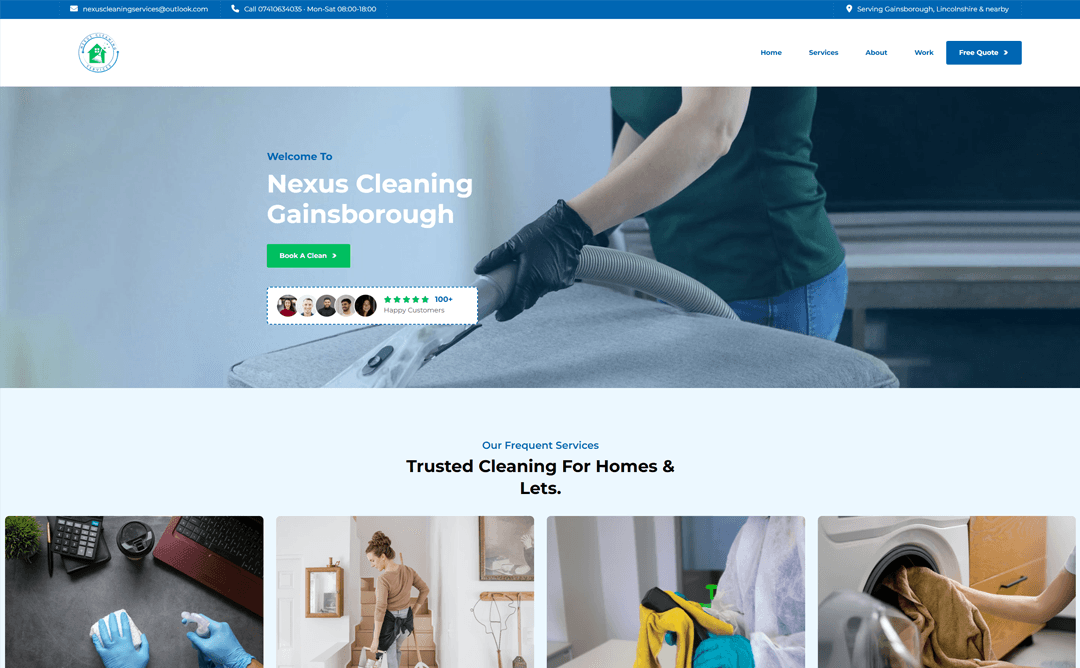 Nexus Cleaning website preview