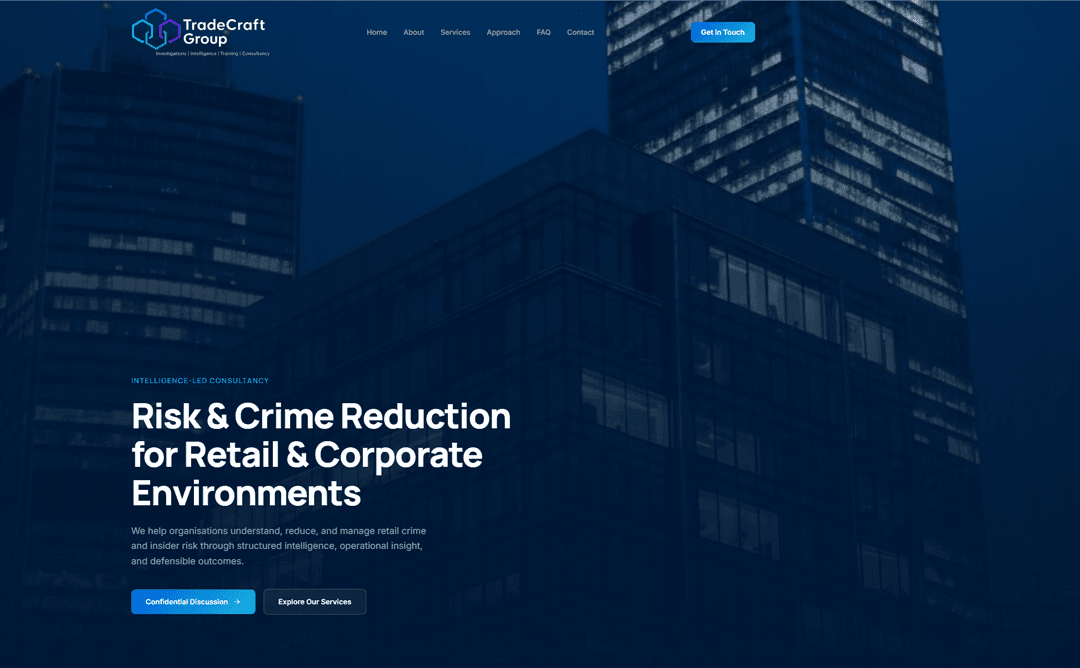 Tradecraft Group website preview