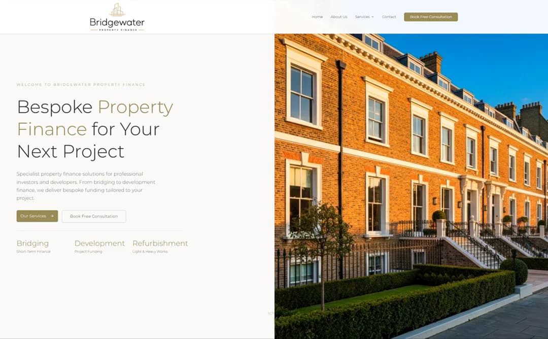 Bridgewater Property Finance website