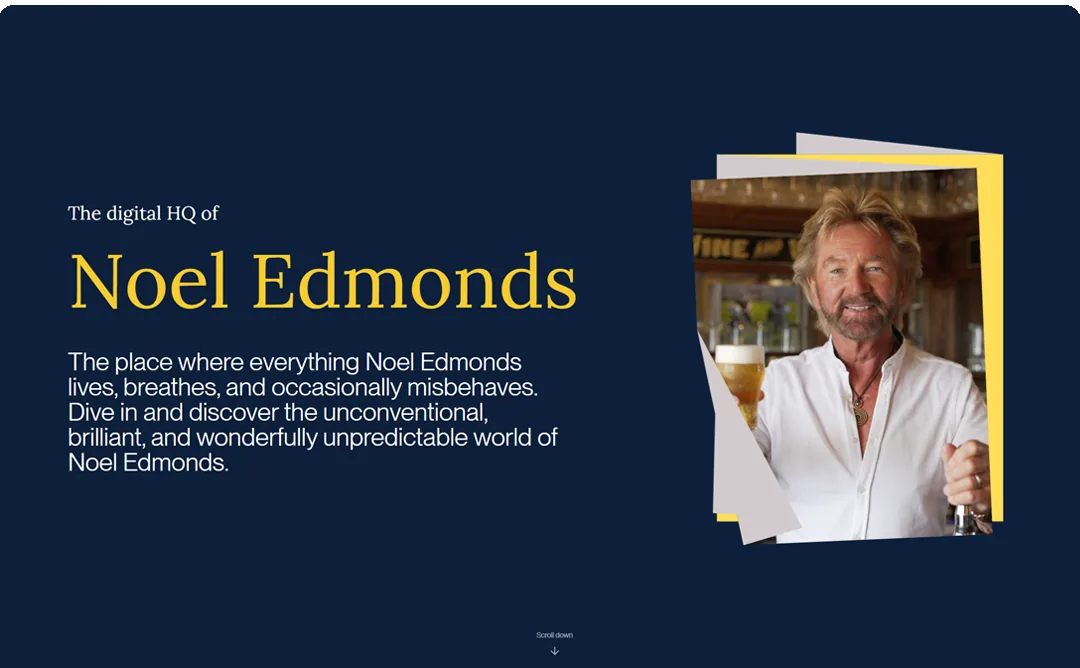 Noel Edmonds website designed and built by BKA Digital