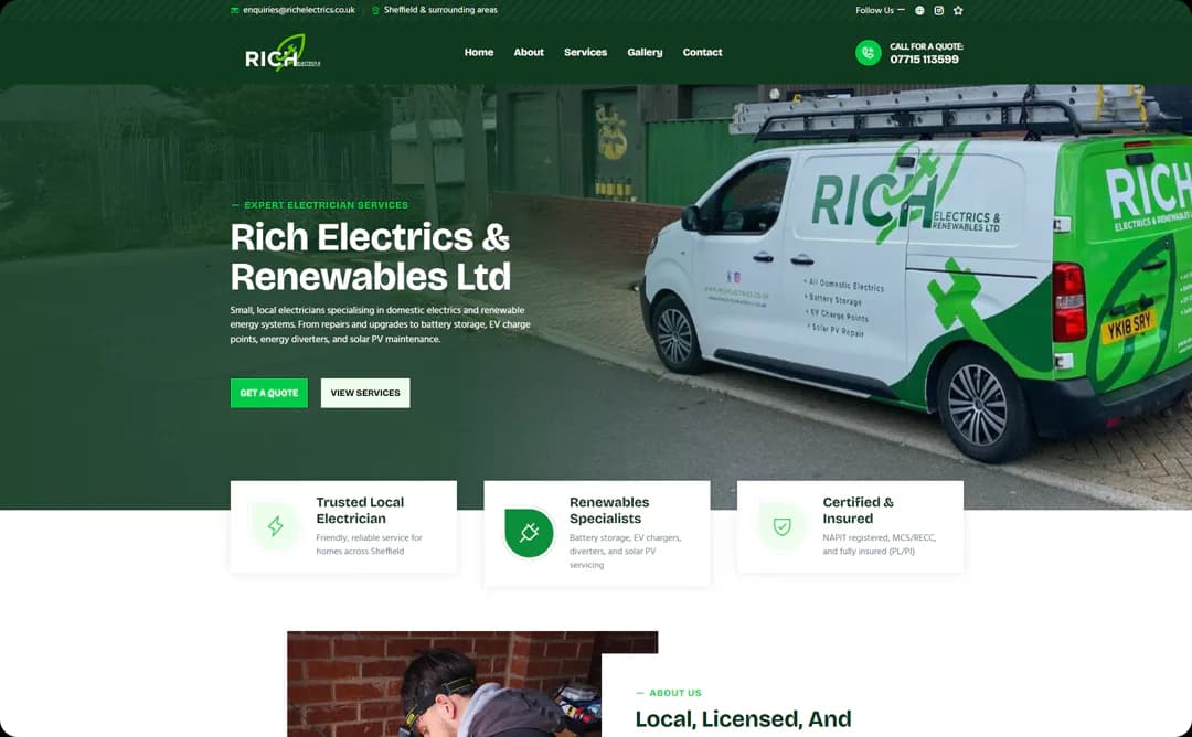 Rich Electrics website